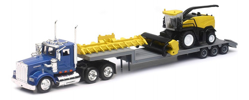 New-ray Kenworth Lowboy Trailer Con New Holland Holand Prope