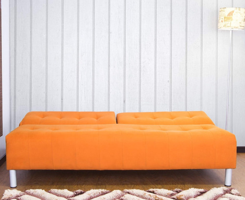 Sofacama Dual Tela Naranja