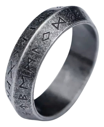 Anillo Clásico Vikingo Color Plata Acero Inoxidable Hombre