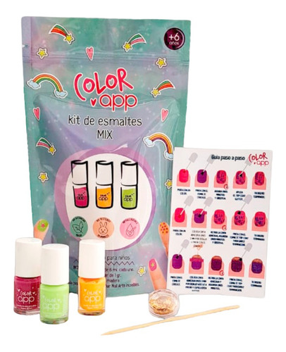 Kit Cosmético Para Niñas Esmaltes X 3 + Set De Accesorios