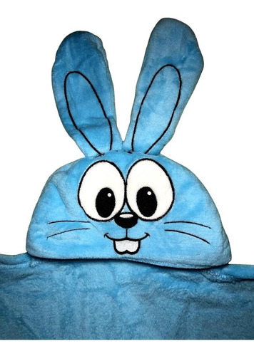Imagem 3 de 4 de Manta Infantil Com Capuz Coelho Sansão Azul Turma Da Mônica