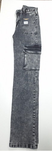 Jeans Snt , Mujer Levanta Cola, Recto Cargo Gris Nev (1205 )