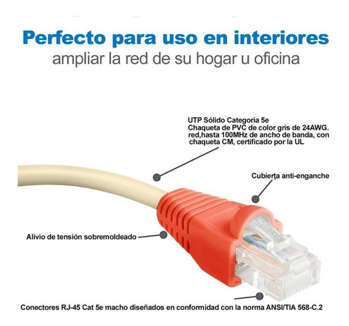 Cable Internet Utp Lan Red, Cat 5e 100mts Satra De Cobre