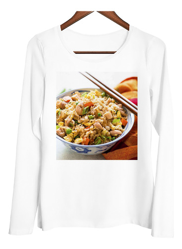 Remera Mujer Ml Arroz Chino Gastronomia Asia Plato Cheff P2