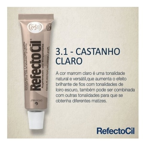 Imagem 3 de 8 de Tinta P/ Sobrancelhas Tintura Refectocil 3.1 Castanho Claro