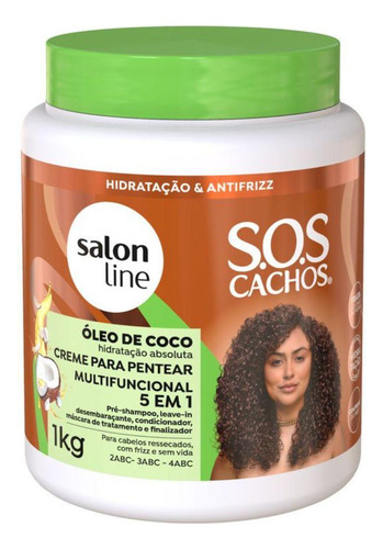 Creme Multifuncional Salon Line Cachos Óleo De Coco 1kg