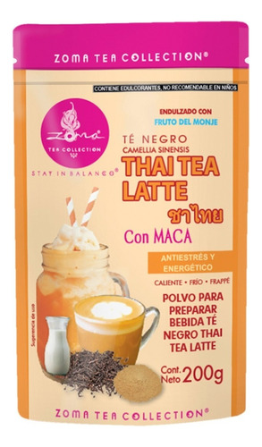 Té Negro Zoma Tea Thai Tea Antiestrés Y Energético 200 Gr