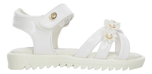 Sandalias Coqueta Con Velcro Color Blanco Para Niña