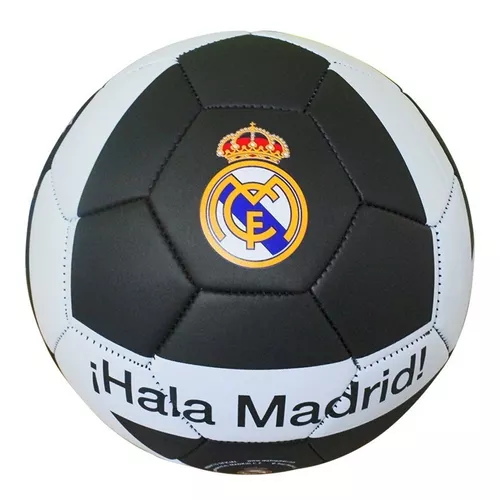 Balón Futbol Real Madrid Oficial, Color Negro Con Blanco