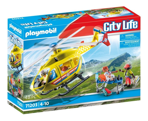 Playmobil Rescue Helicóptero De Rescate 71203 Cantidad de piezas 48
