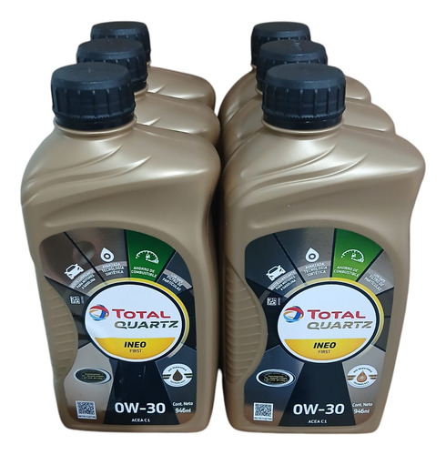 Aceite 0w30 Total Quartz Ineo, 6 Pzas.