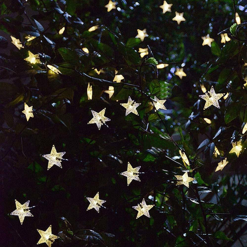 7m 50led Solar Estrella 8 Modos Brillo Luces De Hadas Decora