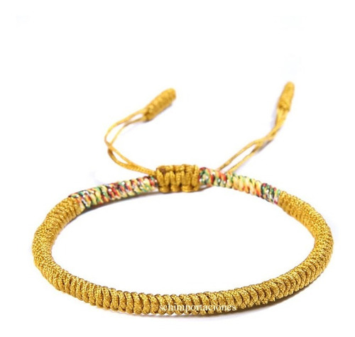 Imagen 2 de 5 de Nueva Pulsera Tibetana De La Suerte - Amarilla -