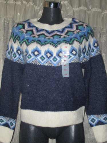 Sweater Corto Azul Marino Overzise T-xs Tiendademerry