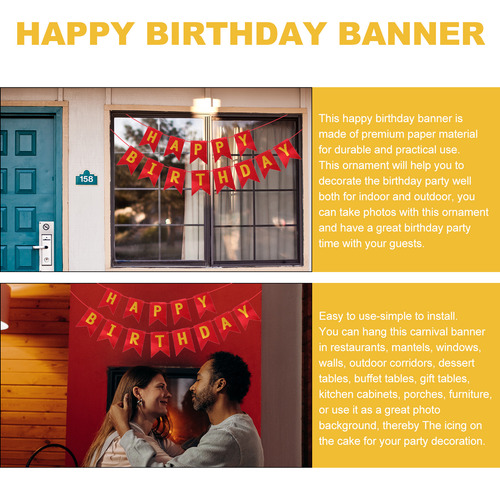 Banderines Con Diseño De Feliz Cumpleaños, Tira De La Bander