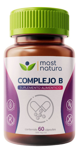 Complejo B Vitamina B1 B2 B3 B6 B12 500m 60 Caps Most Natura