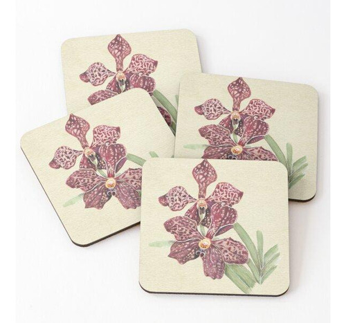 Set Posavasos Orquídea Vanda Chantra Calidad Premium