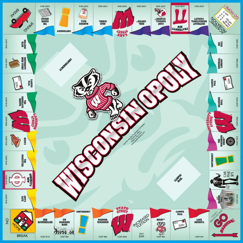 Universidad De Wisconsin - Wisconsinopoly,rojo, Blanco
