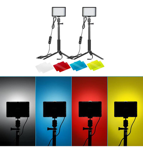 2pcs Regulable 5600k Usb Luz De Vídeo Led Para Video De