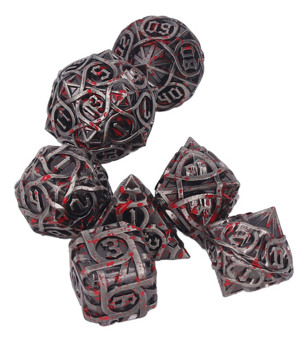 Juego De Dados Poliédricos De Metal Con Manchas De Sangre, R