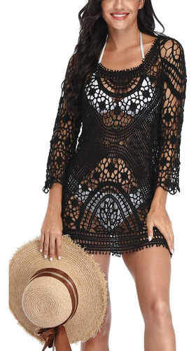 Mujer Playa Vestido Ropa Pareo Esqueleto Cover Up Encaje