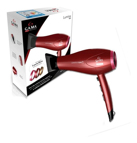 Secador De Cabelo Gama Italy Lumina Ion 127v Vermelho 2200w