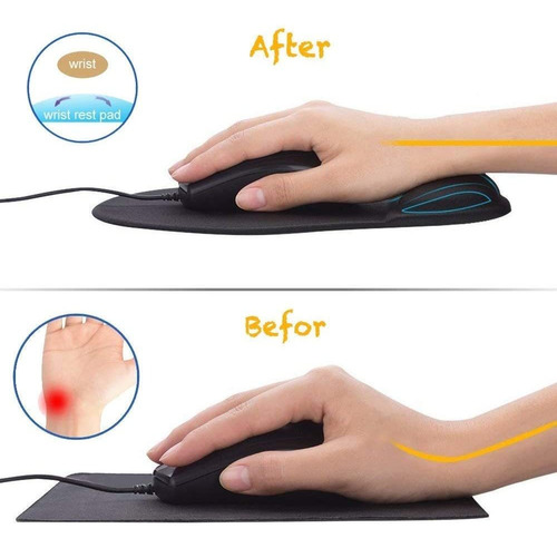 Office Mousepad With Gel Wrist Support - Ergonomic Gaming De