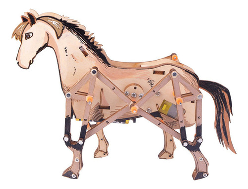 Caballo Mecánico 3d Engranajes Mecánicos De Madera Juego