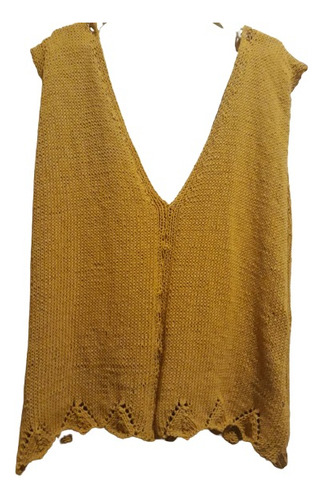 Remera Hilo De Algodón Tejida A Mano Con Profundo Escote-73