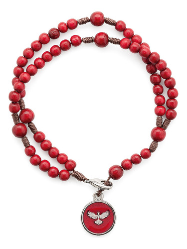 Brazalete Confirmación. Pulsera-rosario Roja Espíritu Santo.