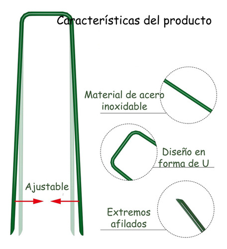 50 Grapas Clavos Césped Pasto Artificial Estacas De Tierra