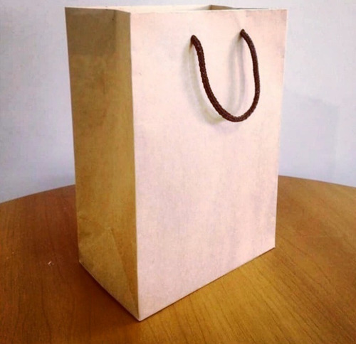 Bolsas Papel Kraft Con Cordon Grande 25piezas Medida20x27x10