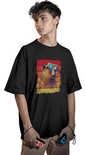 Camiseta Camisa Capybara Sol Praia Óculos Fluxo Geek 2245
