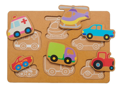 Juego Encastre Madera Didácticos Infantil Niños Color Frutas