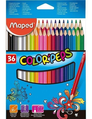 Lapices Lapiz De Color Maped Color Peps X36 Colores 