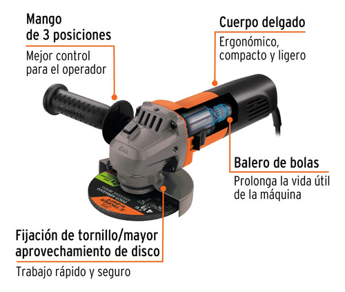 Mini Esmeriladora Angular Pulidora 700w Profecional 3 Discos