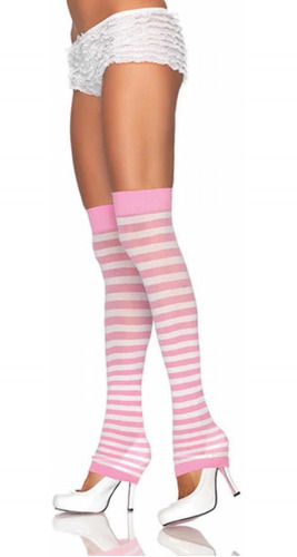 Medias Rayadas Sin Pie Rosas Leg Avenue