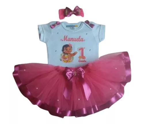 Fantasia Moana Baby 1 Ano, Roupa Infantil para Menina Moana Usado 83939572