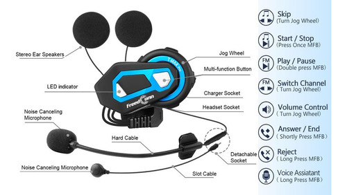 Auriculares Con Intercomunicación Bluetooth Para Casco De Mo
