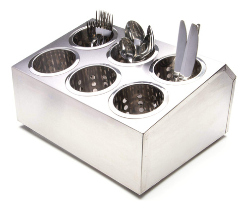 Soporte Para Utensilios De Acero Inoxidable Con 6 Compartime