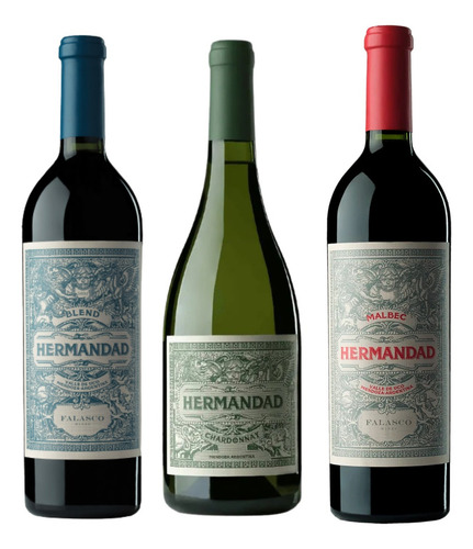 Vinho Argentino Hermandad Malbec/chardonnay/blend 3 Unidades