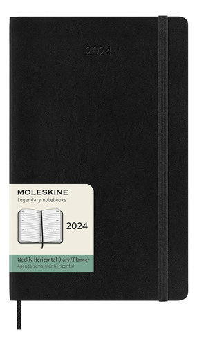 Agenda Semanal Horizontal Moleskine 2024 Tapa Blanda Negra-l