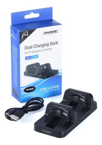 Base De Cargador Doble Para Joystick Ps4 Negro