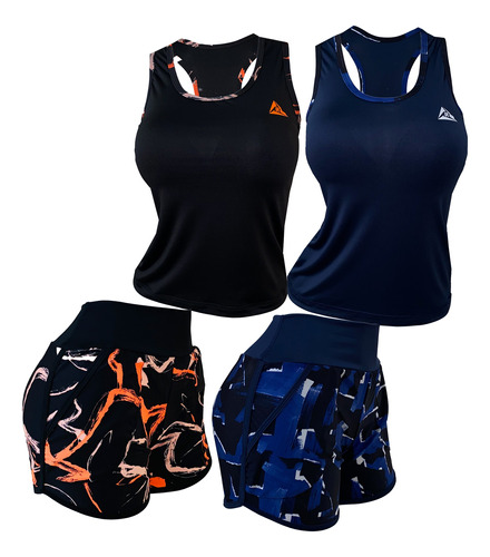 Conjunto Deportivo Short Y Blusa Mujer Original Ripple X2