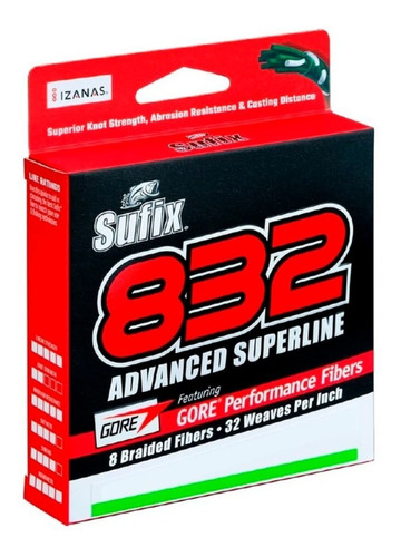 Linea De Pesca Sufix 832 0.24 17.7kg Multifilamento 8 Hebras