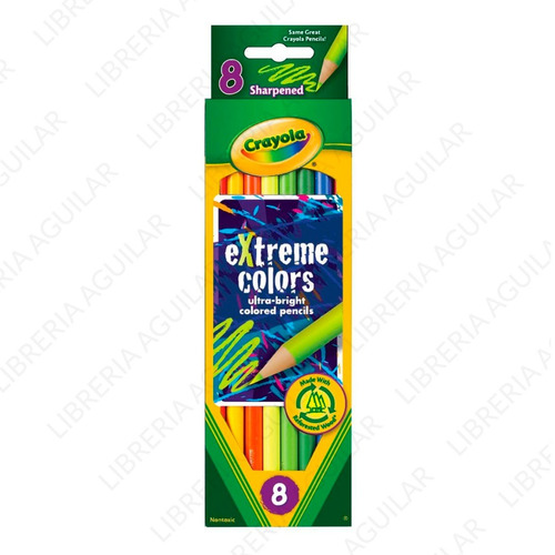 Caja De 8 Lapices Neon Crayola Colores Surtidos Eeuu