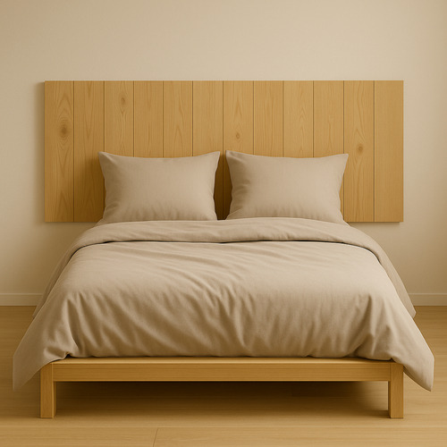 Cabeceira Wood De Madeira Pinus 240cm 12 Ripas Rústico Marrom