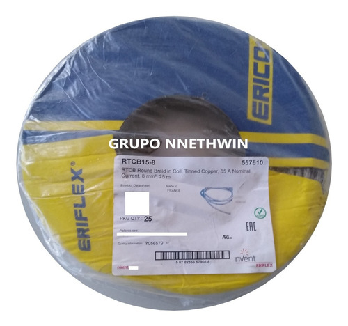 25m D/cable Cobre Estañado Trenzado Flexible Rtcb15-8 Cu 8mm