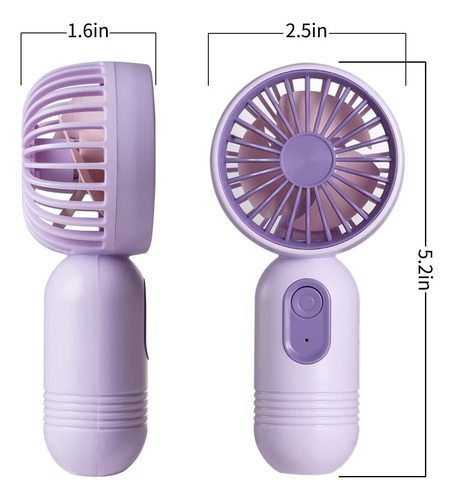 3pcs Mini Ventilador De Mano De 3 Velocidades Con Carga Usb