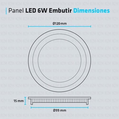 Plafon Led Spot Redondo 6w Embutir Panel Marco Blanco